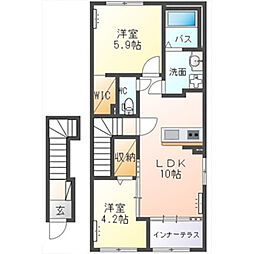 アンソレイユ26 2LDKの間取図画像