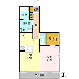 シェグラヴェート 1LDKの間取図画像
