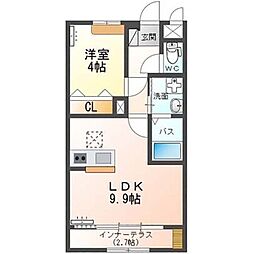 ブランシュ フルールAR 1LDKの間取図画像
