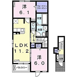 雅 2LDKの間取図画像