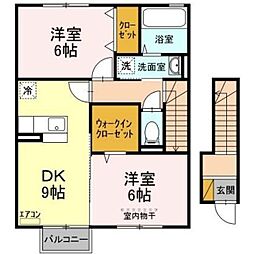サンモール 2DKの間取図画像