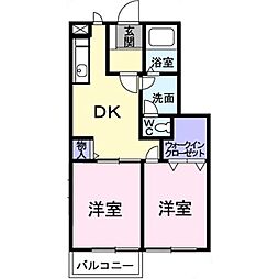 ボヌール・ジョワ 2DKの間取図画像