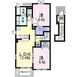 ドゥメゾンA 2LDKの間取図画像