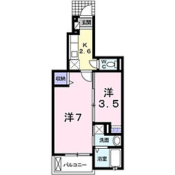 チャオジェノバ 1Kの間取図画像