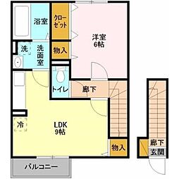 ラヴィータフェリーチェ 1LDKの間取図画像