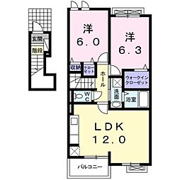グレースレジデンス弐番館 2LDKの間取図画像