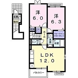 グレースレジデンス弐番館 2LDKの間取図画像