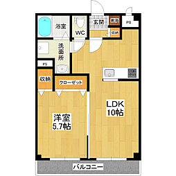 ミレイユ 1LDKの間取図画像