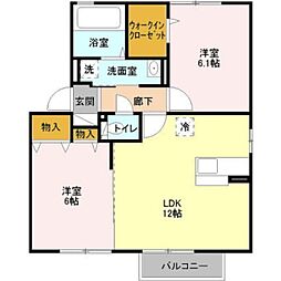 ボナールA 2LDKの間取図画像