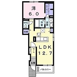 サンライズナカガワL 1LDKの間取図画像