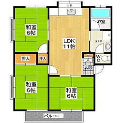 サニーレイクス 3LDKの間取図画像