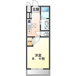 アンジュA 1Kの間取図画像