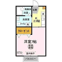 メゾンドノア 1Kの間取図画像