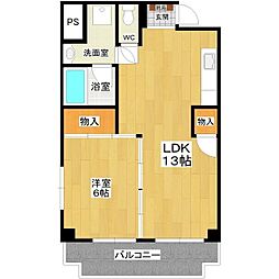 ロイヤルシティ久松 1LDKの間取図画像