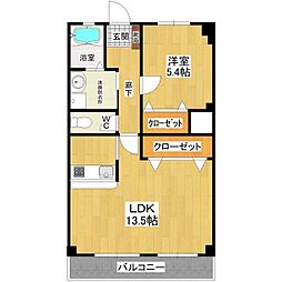 ソラーナ土浦 1LDKの間取図画像