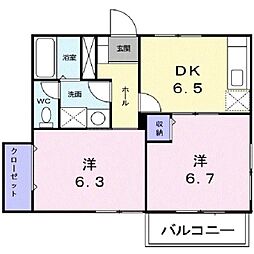 ヴィラ・シュトラーセ 2DKの間取図画像