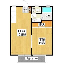 宝輝ハイツ 1LDKの間取図画像