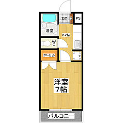 セントラルアクセス 1Kの間取図画像