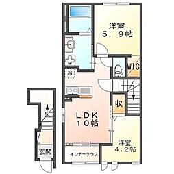 真鍋フラッツ 2LDKの間取図画像