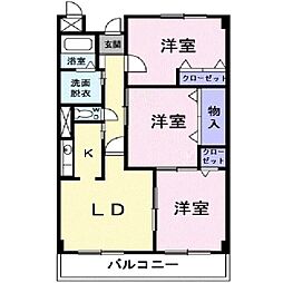 グランメールA 3LDKの間取図画像