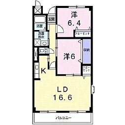 グランメールA 2LDKの間取図画像
