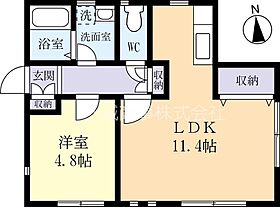 阿見町中央8丁目住宅（1－19） 0001 ｜ 茨城県稲敷郡阿見町中央8丁目（賃貸一戸建1LDK・1階・41.40㎡） その2