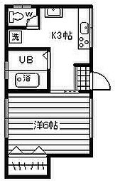 プチメゾン福田 1階1Kの間取り