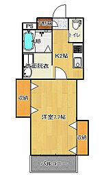プチメゾン福田パート2 1階1Kの間取り