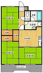 レジデンス親和 5階3DKの間取り
