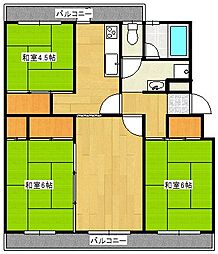 ユートピア城見 1階3LDKの間取り