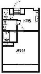 プチメゾン2001 1Kの間取図画像