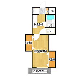 プチメゾン天満 1Kの間取図画像