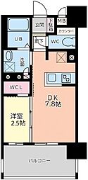フロンティアききつ2 1DKの間取図画像