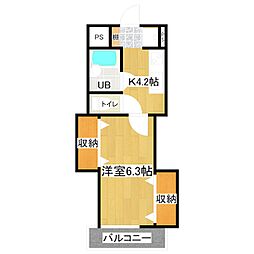 プチメゾン天満 1Kの間取図画像