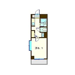 岸根公園サザンヒルズ2号館 1Kの間取図画像