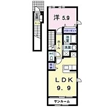 サンテェラス 201 ｜ 富山県富山市豊若町3丁目（賃貸アパート1LDK・2階・45.28㎡） その2