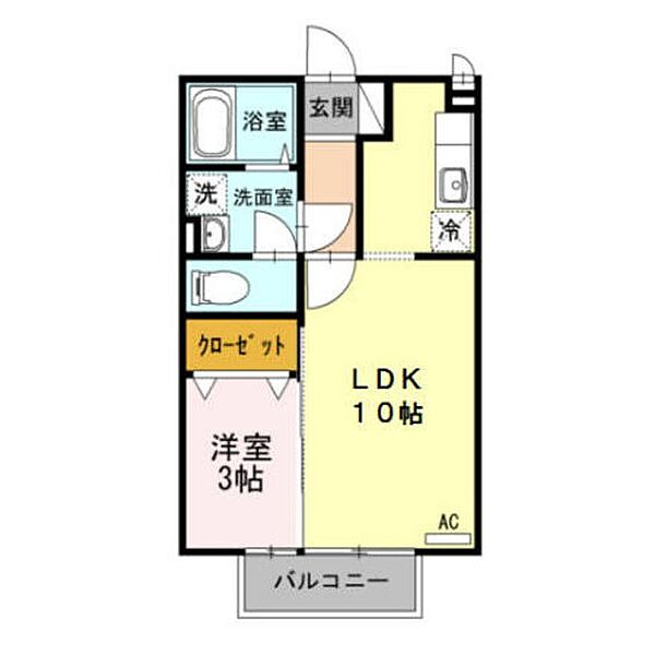 クイール 207｜富山県富山市豊田本町1丁目(賃貸アパート1LDK・2階・33.39㎡)の写真 その2