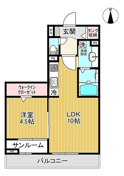 ミライエ・ルッソ 202｜富山県富山市高屋敷(賃貸アパート1LDK・2階・38.97㎡)の写真 その2