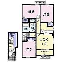 G-1町村 204 ｜ 富山県富山市町村（賃貸アパート3LDK・2階・73.75㎡） その2