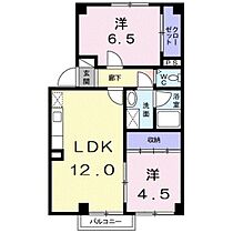 ライジングサン A101 ｜ 富山県富山市藤木（賃貸アパート2LDK・1階・53.00㎡） その2