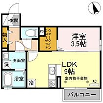 D-roomひよどり 202 ｜ 富山県富山市鵯島（賃貸アパート1LDK・2階・34.76㎡） その2