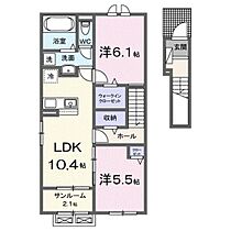 リバーサイド WESTI 202 ｜ 富山県富山市有沢（賃貸アパート2LDK・2階・59.57㎡） その2