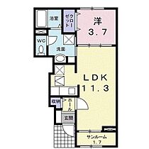 ジェルメ　ライム B101 ｜ 富山県富山市黒瀬（賃貸アパート1LDK・1階・40.01㎡） その2