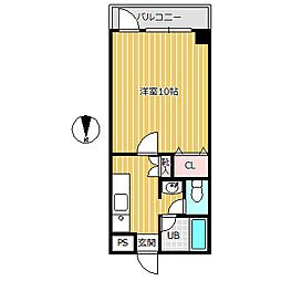 Kハウス 2階1Kの間取り