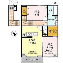 アデル 2LDKの間取図画像