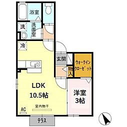 HOUSEたんぽぽ 1階1LDKの間取り