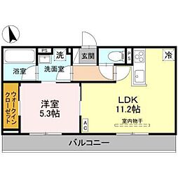 Pearl Court(パールコート) 202 2階1LDKの間取り