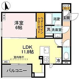 D-Grande桃井町 1LDKの間取図画像
