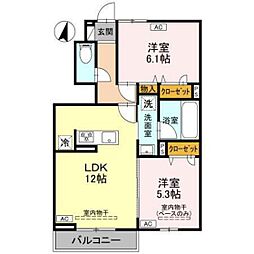 ウェルモート曙町 2LDKの間取図画像