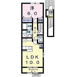 ウエストモンテローザ 1LDKの間取図画像